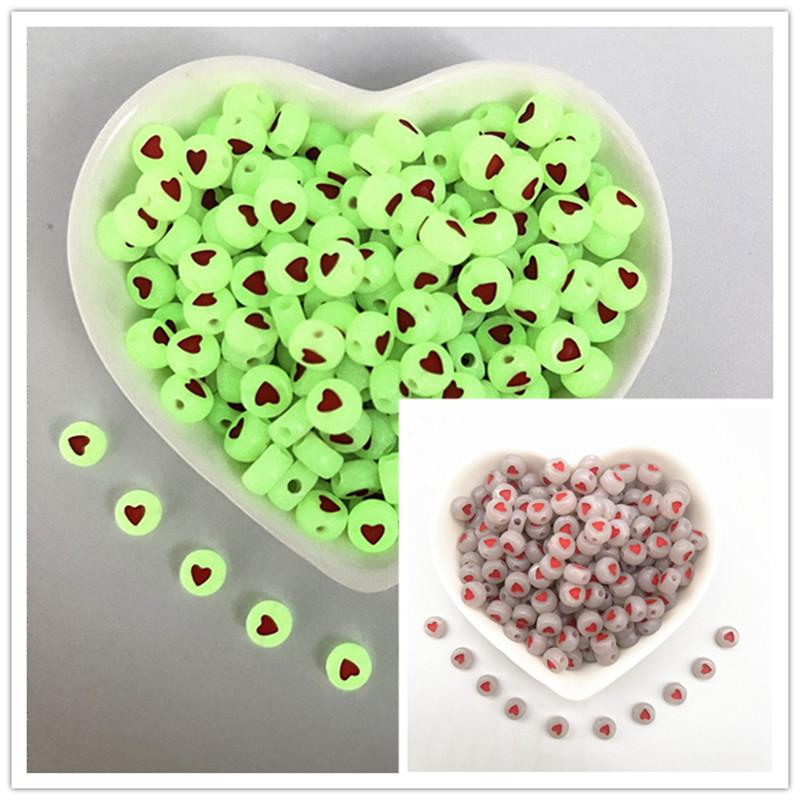 100 Stück 7x4mm A-Z Leuchtende Perlen Buchstabenperlen Acryl Abstandshalter Perlen Für Schmuckherstellung DIY Anhänger Armband