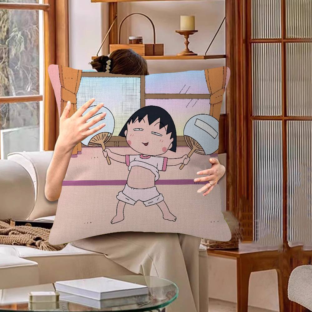 C-Chibimaruko Chan Cushion Cover Pillowcase Upholstery Sofa Throw Pillow Home Decor Pillowcas