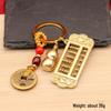 Brass Five Emperors Coin & Pixiu Keychain with Abacus, Gourd & Dragon Talisman for Wealth Attraction
