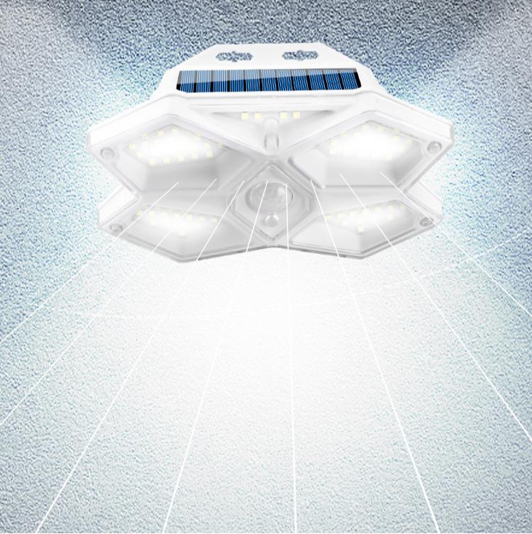 LED/COB Five Sided Solar Wall Lamp, Outdoor Human Body Induction Lamp, Household Courtyard Lamp, Road Fence Lighting Lamp