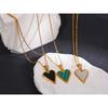 Yhpup Acrylic Natural Shell Heart Pendant Necklace Stainless Steel Jewelry Fashion Chain Collar Necklace Girlfriend Gift