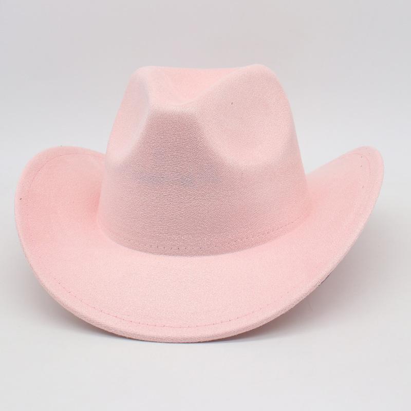 Top Hat New Amazon Hot-Selling Western Denim Curled Brim Concave Convex Top Retro Riding Hat Men'S And Women'S Woolen Felt Hat