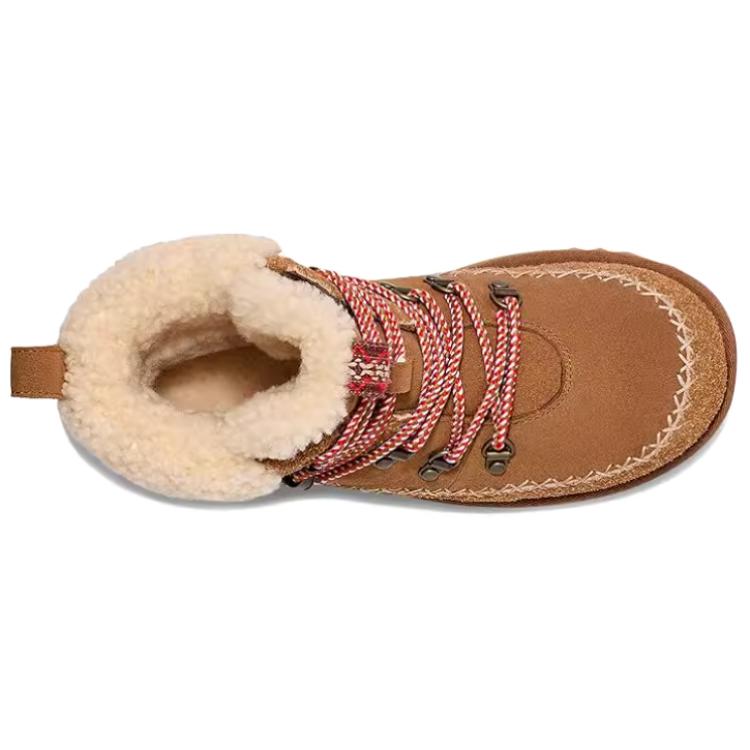 UGG Classic Alpine Lace-Up Comfortable Warm Short Boots Women boots Brown 1158271-CHE