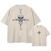 T-shirt One Piece, Anime Lavato in Stile Giapponese, Streetwear Largo, Top Nero