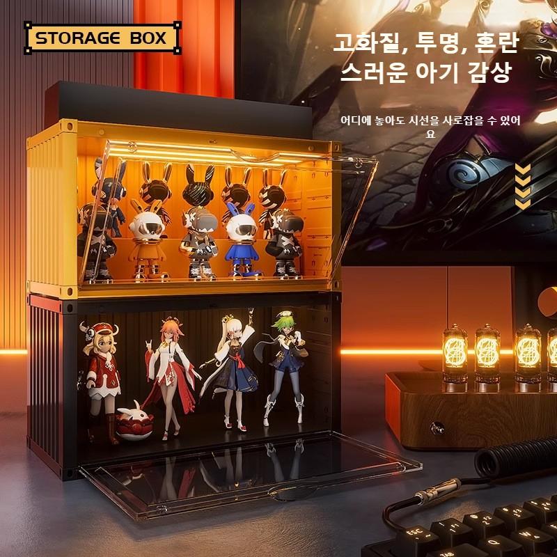 Illuminated Container Blind Box Organizer Dustproof Toys Display Box Nendoroid Magnetic Display Stand Collectibles Display
