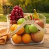 Fruit And Vegetable Organizer Transparent Picnic Basket with Handle Large Capacity Organizer
