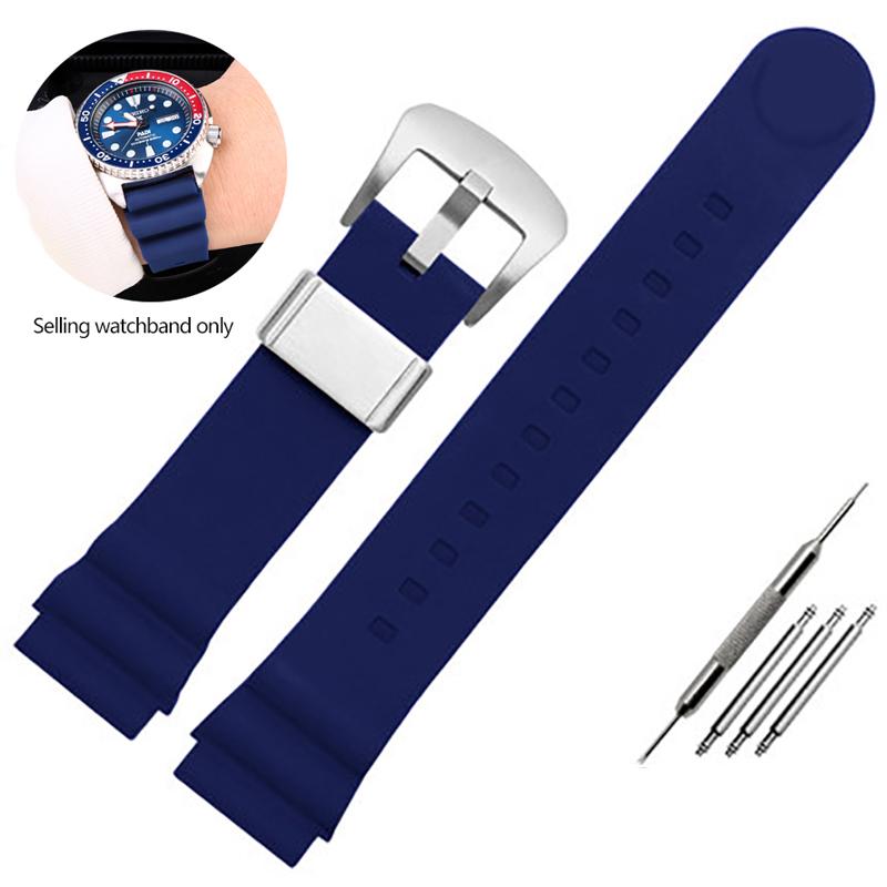 22mm Diving Rubber Strap for Seiko Watch SKX007 PROSPEX SRP777J1 No.5 Water Ghost Abalone Men Sport Silicone Watchband Bracelet