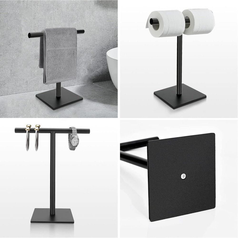 T-Shape Bath Towel Stand Modern Style Hand Towel Holder Durable Bathroom Towel Hanger  Laundry Room