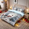 3pcs Merry Christmas Cartoon Snowman Print Coreless Down Duvet Cover Multi Size Bedroom Bedding Holiday Decoration