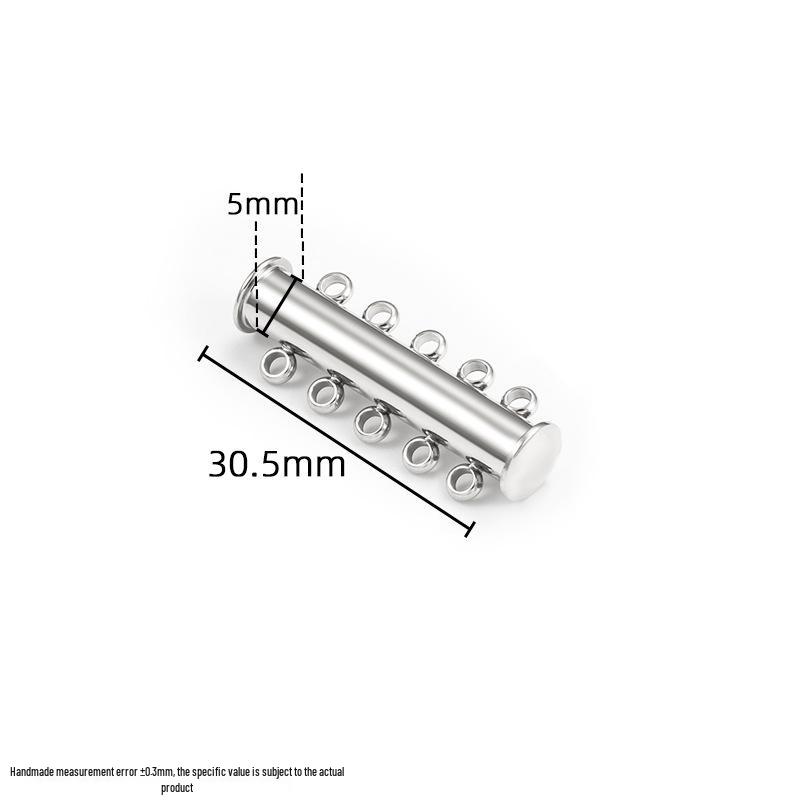 18K Vacuum-Plated Stainless Steel Dual/Triple Row Snap Buckle Clasp for DIY Necklace/Bracelet Jewelry