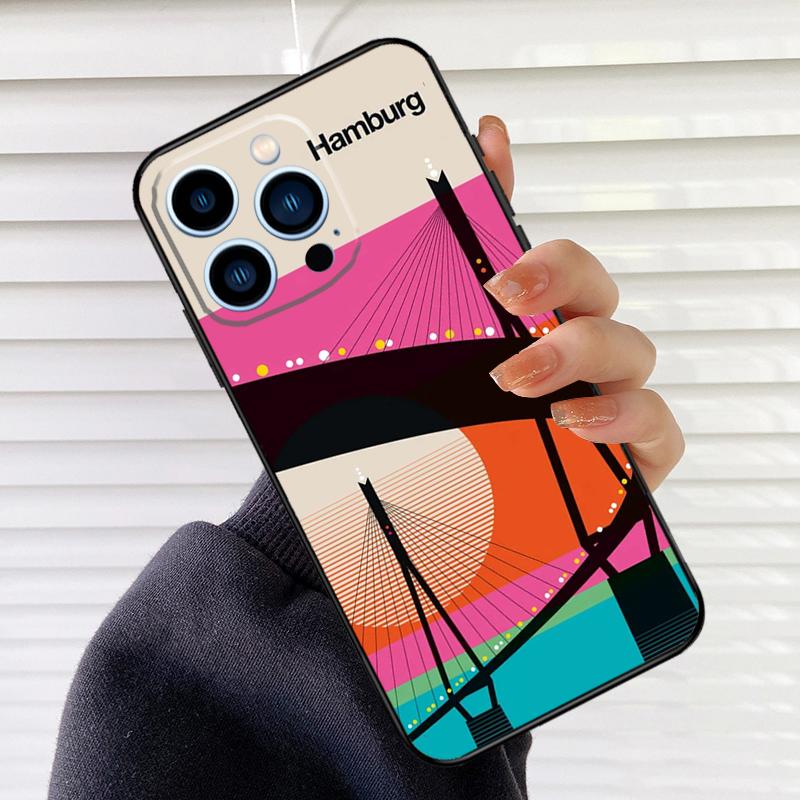 

London Roma New York Countries Art Phone Case For iPhone 17 16 15 13 11 12 14 Pro Max mini 15 16 Plus 16e 17 Air Cover Fundas iPhone 17Pro MAX
