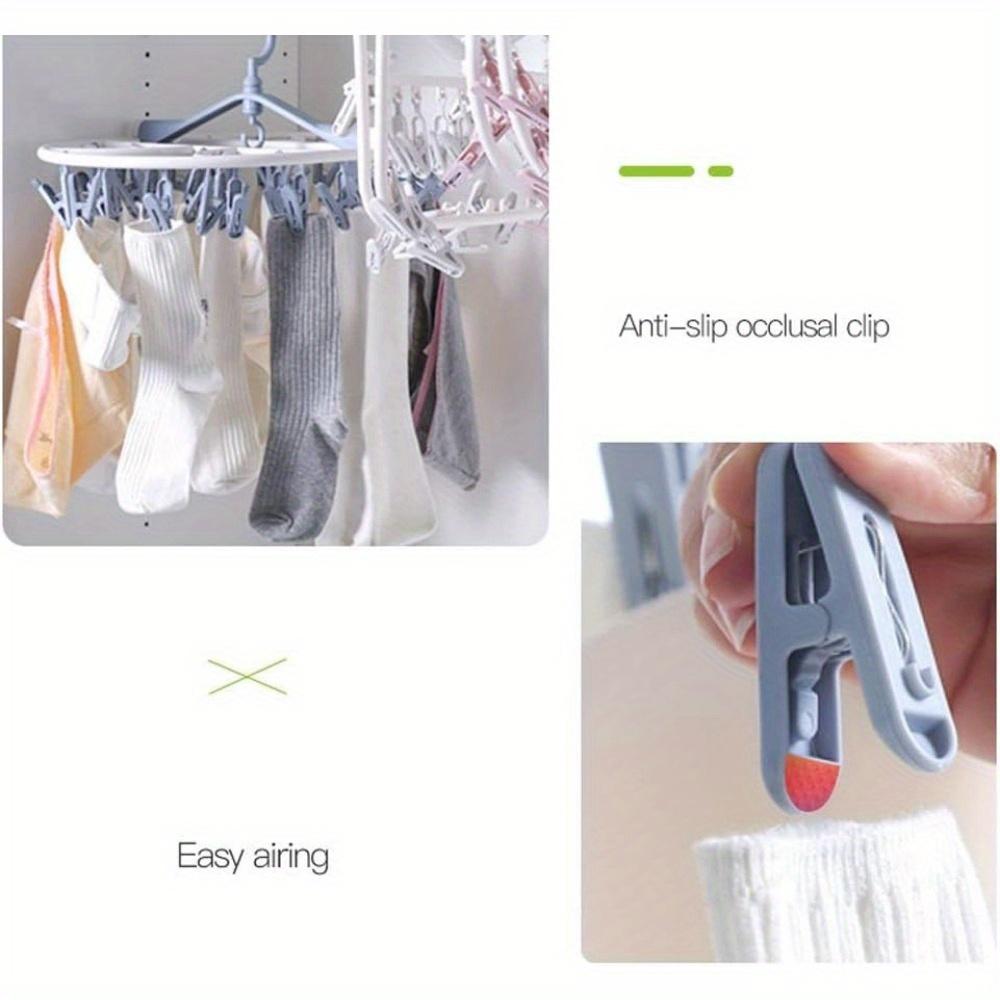 Folding Clothes Dryer Hanger Clothes Socks Drying Rack Home Gadgets Clothes Pegs Multifunctional with Plastic Multi Clip