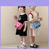 Stylish Mini Canvas Shoulder Bag For Kids Unisex Cute Geometric Pattern Ideal For Everyday Use