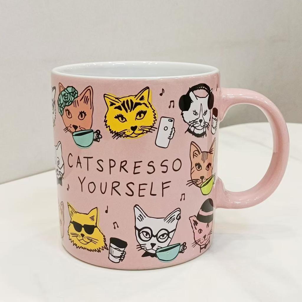 Cartoon Cat Dog Water Cup Birthday Gift Ceramic Couple High Beauty Milk Large Capacity Mug Coffee Cups Drinking Utensils