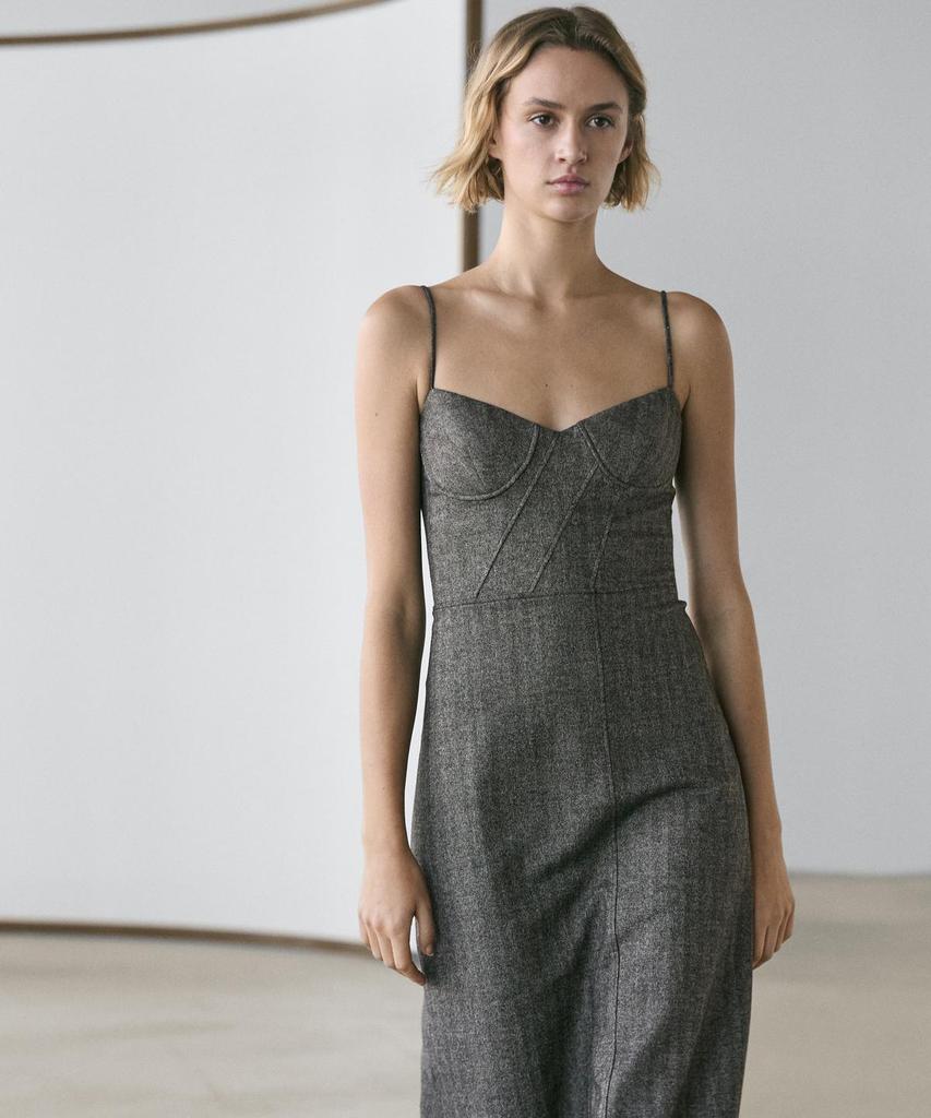 Masimodutti Strap Midi Dress