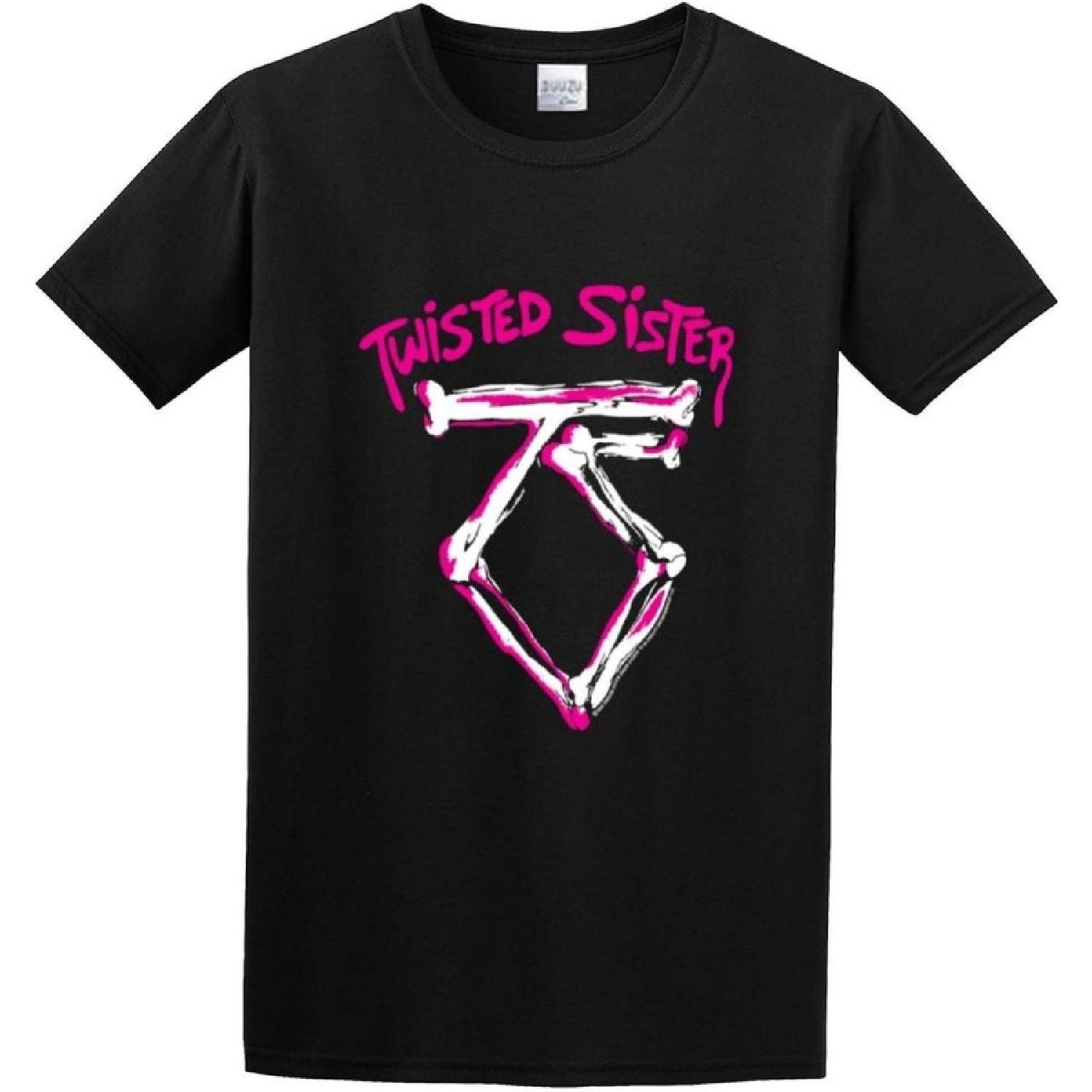 

BAOXIANFU Twisted Sister RockVintage T Shirt Short Sleeve Funny Top Black XXXXXL різнокольоровий