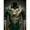 Long Sleeve Button Up Luxury Golden Shirt Chinese New Year Dragon 3d Print Hawaiian Shirt Men Women Fashion Eagle Design Blouse