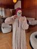 Cross-Border Muslim Women's Floral Long-Sleeved Swing Dress for Spring and Autumn