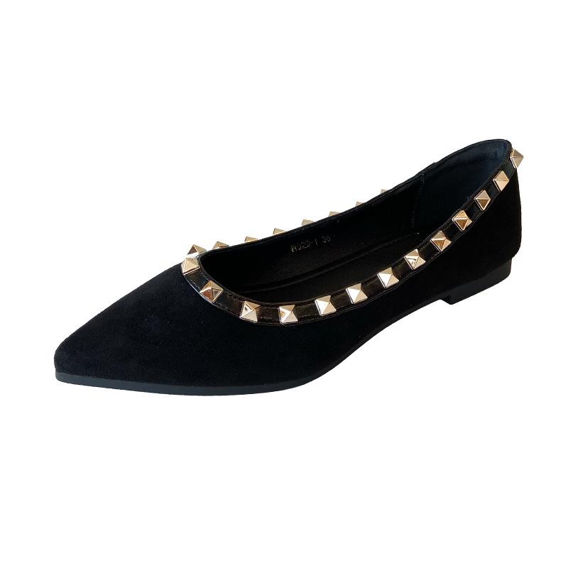 W929-1 Niete 2025 Herbst neue französische Ballerinas Temperament Innenhöhenerhöhung spitze Einzelchuhe vielseitige Pendler-Damen