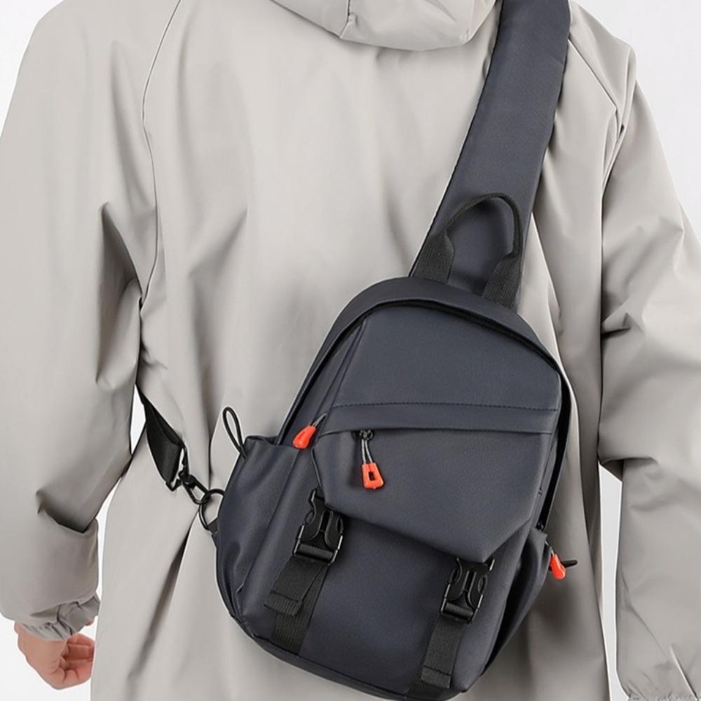 Adjustable Strap Outdoor Shoulder Bag Breathable Sports Walking Bag Zipper Men's Chest Bag  Travel