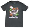 Chainsaw Man New Adult T-Shirt - Chibi Denji Paint & Blood Splatter