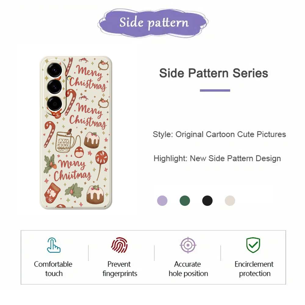 For Samsung Galaxy A56 5G Case Merry Christmas Pattern Printing Straight Edge TPU Phone Back Cover