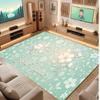 Floral Garden Theme Crystal Velvet Floor Rug Personalized Custom Name Text Warm Carpet Home Decoration