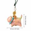 Woven Lanyard Lucky Cat Keychain Carved Sandalwood Fortune Cat Pendant  Phone Attachment