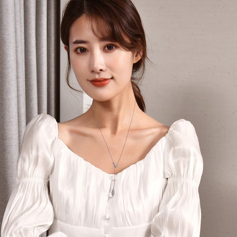 High Water Drop Type Fashionable Personalized Pull Adjustment Design Full Of Diamonds Super Flash Exquisite Feminine Light Luxury Necklace