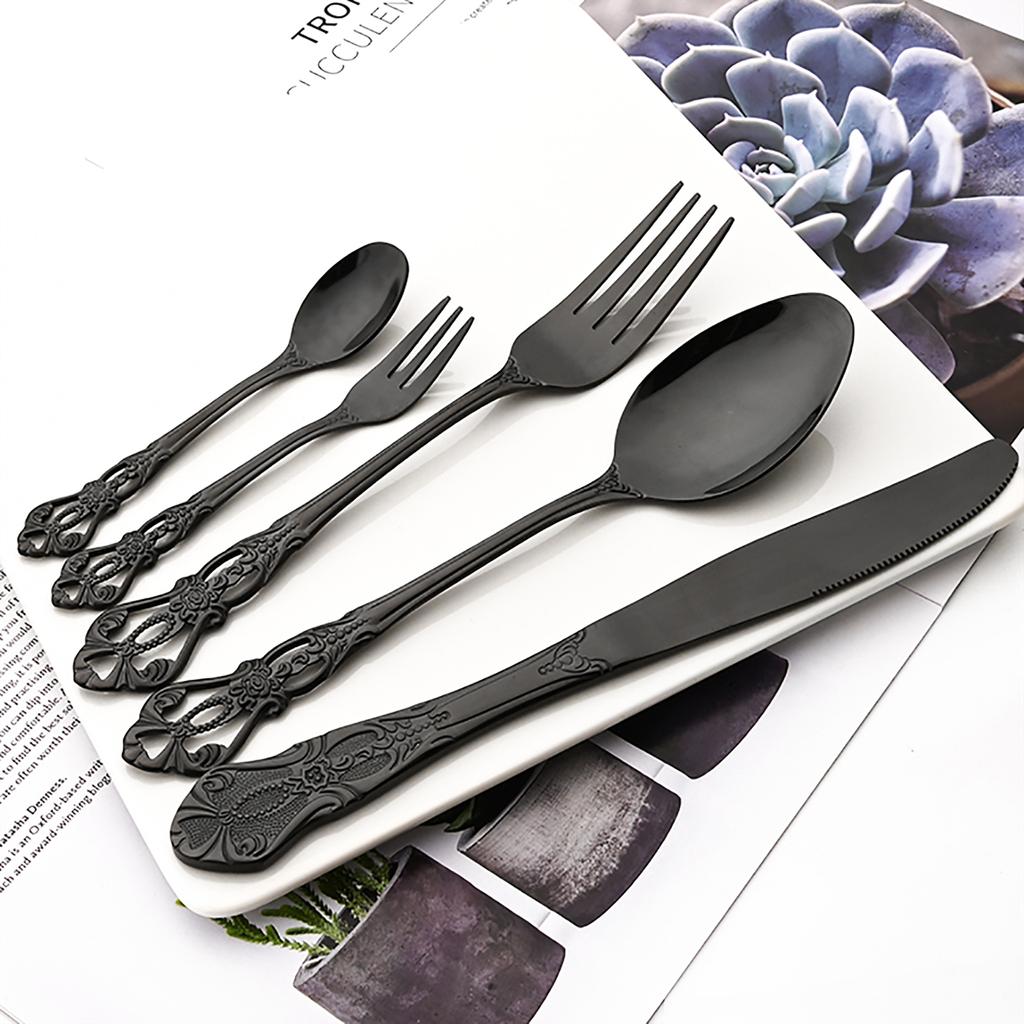 20Pcs Gold Dinnerware Set Food Grade Stainless Steel Cutlery Set Dinner Knife Fork Spoon Royal Silverware Mirror Flatware Set