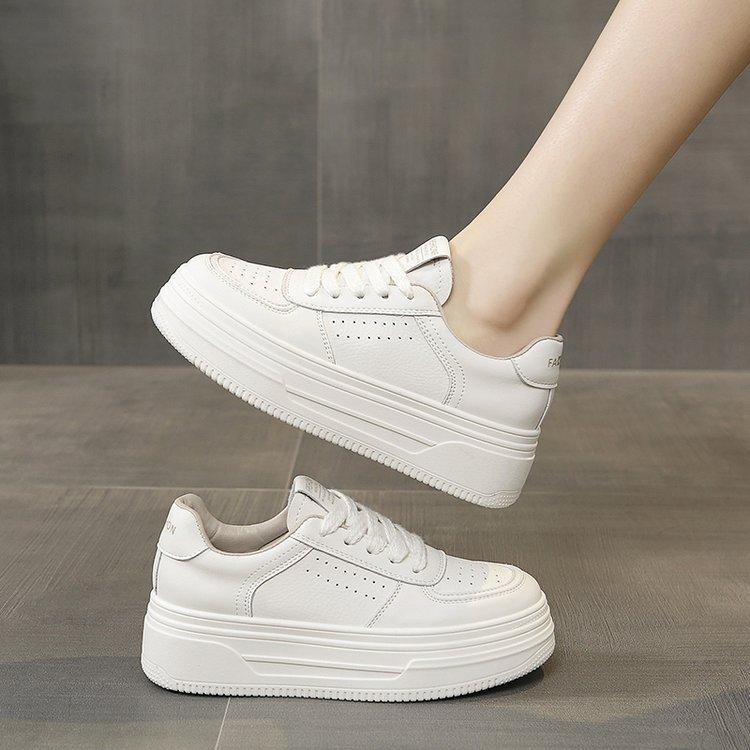 Little White Shoes Women's Versatile Spring and Autumn Thick-soled Muffin 2025 Summer Breathable New Leisure Sports Student Board Shoes Women
