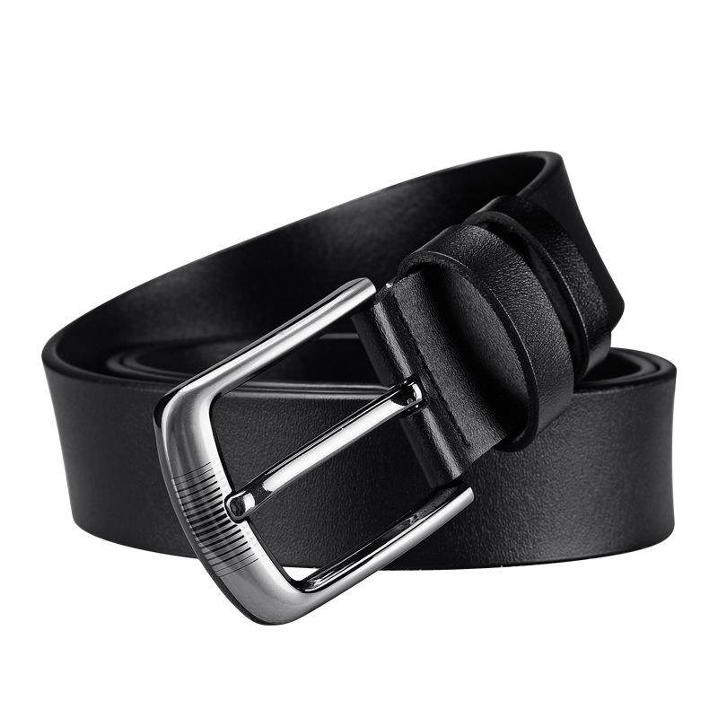 Men'S Pin Buckle Leather Belt, Retro Casual Men'S Cowhide Belt, Men'S Trouser Belt
