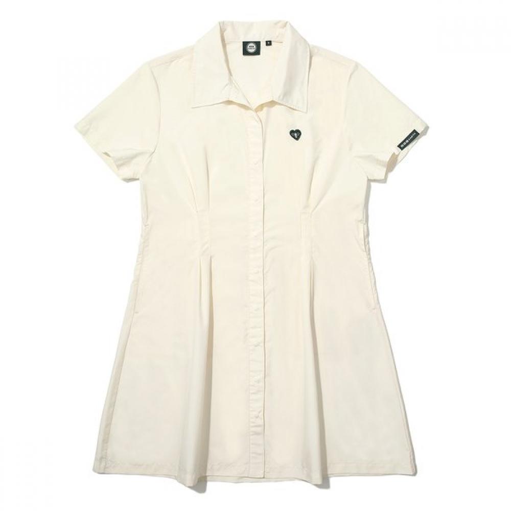 Bbc Earth Woman Woven Dress Button Down Ivory 070