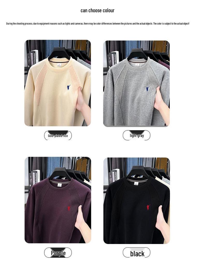 Men's Autumn 2025 Long-Staple Cotton Drop Shoulder Hoodie - Trendy Loose Fit, Long Sleeve