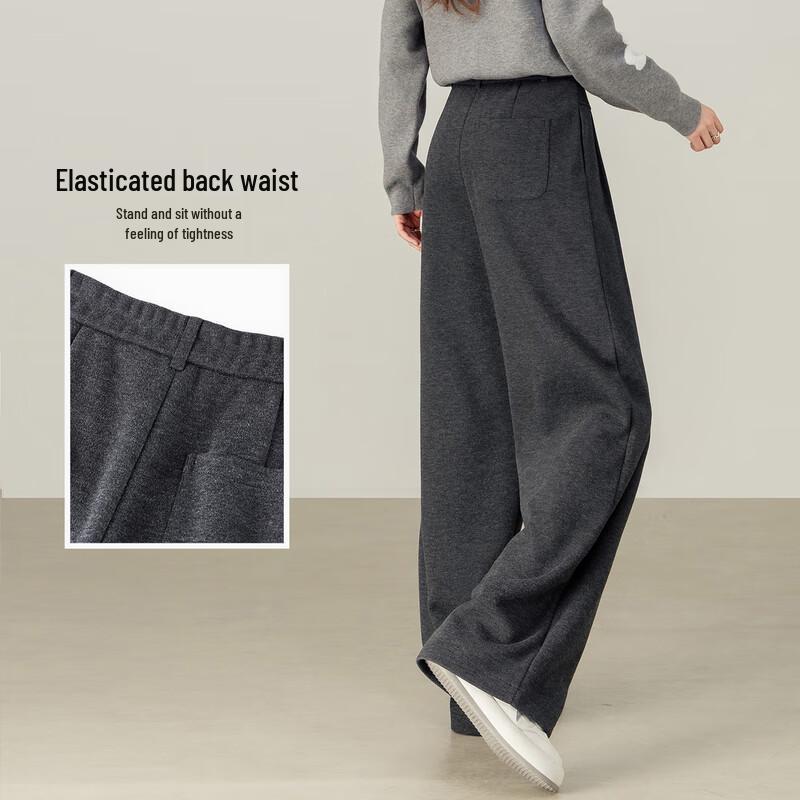 Women's Wool Blend Straight-Leg Casual Pants