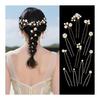 12pcs Pearl Hair Pins for Women, U-Shaped Bridal Hair Accessories for Wedding, Graduation, Anniversary, Photo Shoots - Bronze Color, Faux Pearl,