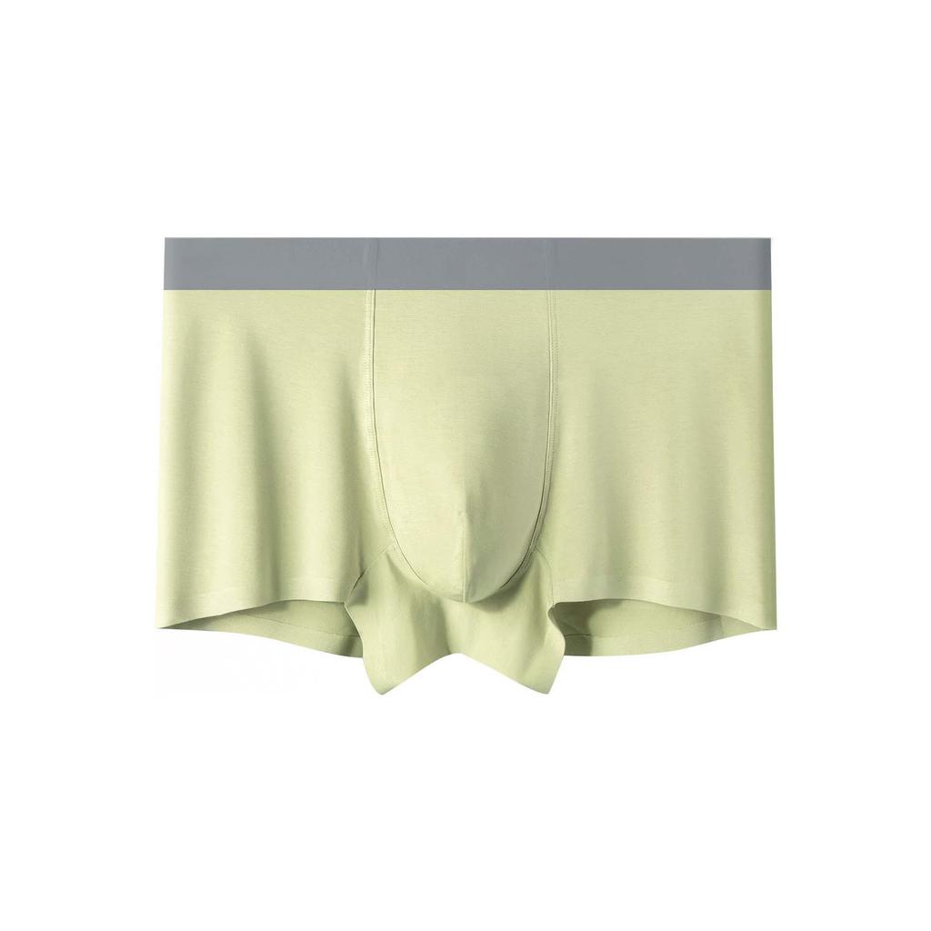 Seamless Men's Mid-Waist Modal Underwear with Breathable Antibacterial Crotch, Solid Color, Large Size