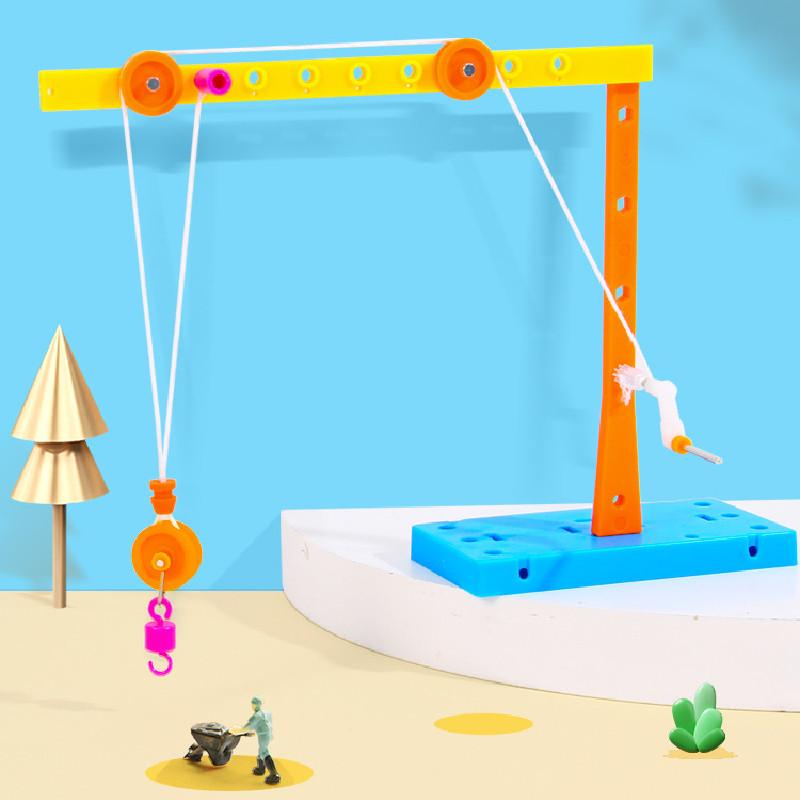 Ensemble de composants de poulie pour modèle de grue fait maison Jouet puzzle pour enfants Pour élèves du primaire