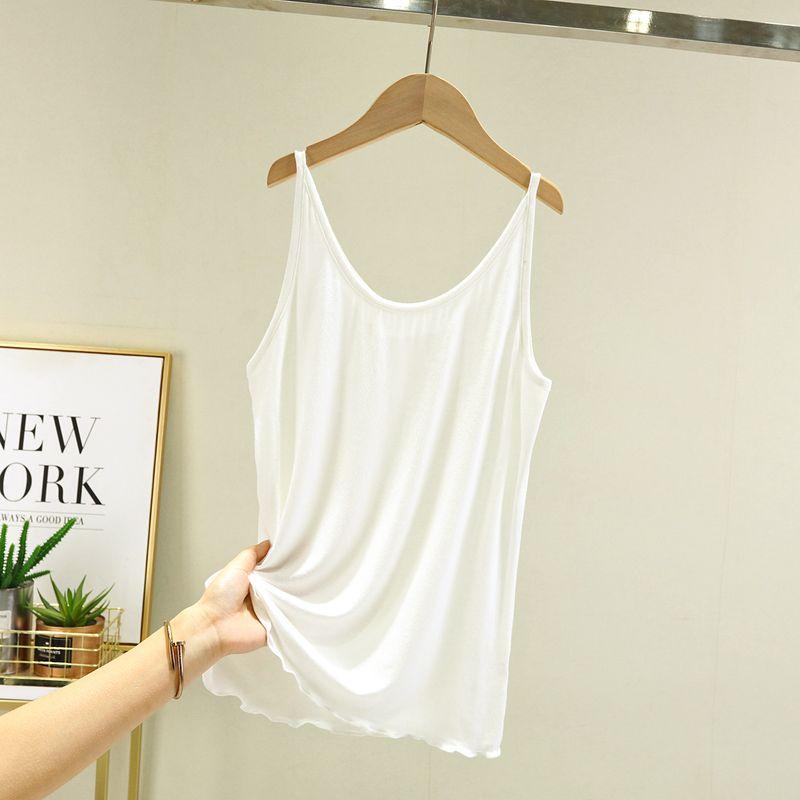

Modal Bottoming Small Slip Top Women s Spring/Summer Loose plus Size Crew Neck Sleeveless Tops Inner Match Slimming Bottoming Vest White L (recommended 50.00 kg-60.00 kg