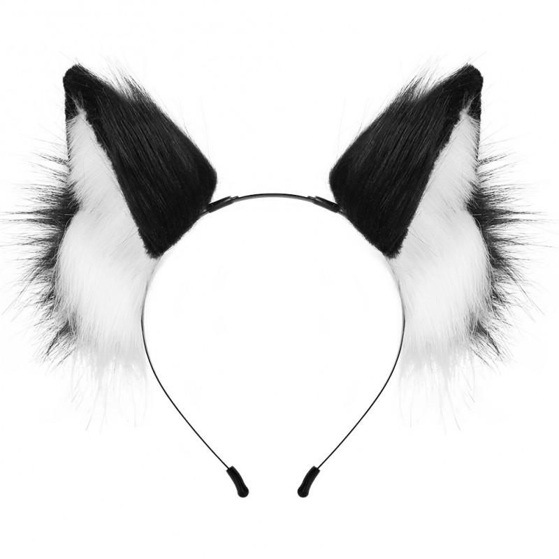 Handmade Plush Wolf Ear Headband Cosplay Accessory Anime Costume Unisex Animal Ears Hairband