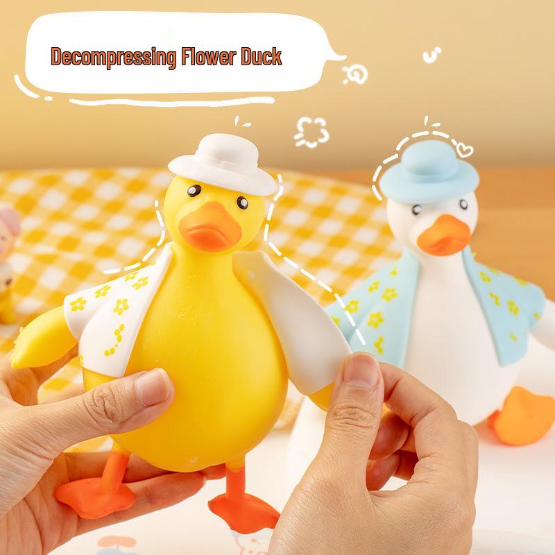 Creative Flour Duck Squeeze Toy - Cute Yellow Duck for Kids & Office Fun
