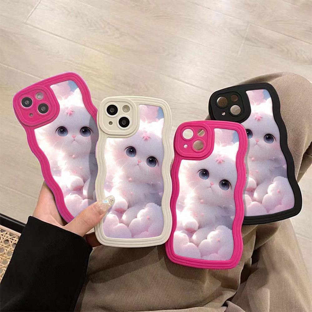 Mobile Phone Cases for iPhone 11 13 XR 15 Pro Max 12 14 Pro Max Case iPhone 16 7 Plus 8 Plus XS Max Big Wave Solid Color Cartoon Anti-drop Waterproof