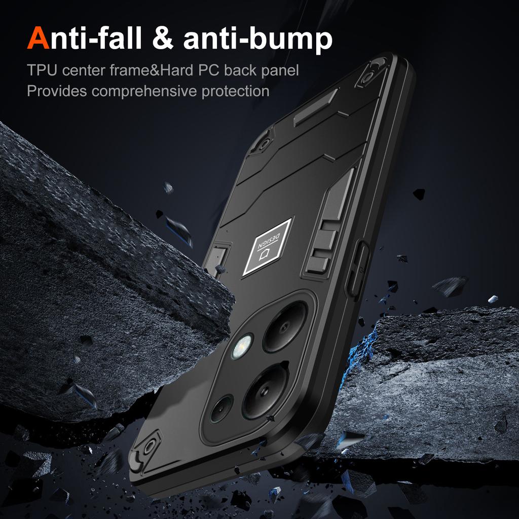 For Xiaomi Poco M6 Pro 4G/Redmi Note 13 Pro 4G Case PC+TPU Drop-Proof Protective Phone Cover