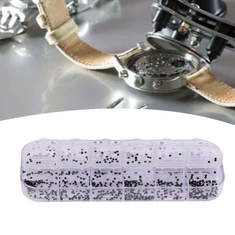 1.4-2.8mm 12 Sizes Rubber Rings Watches Gaskets Tiny Crown O Ring Box Set For Waterproof Seal