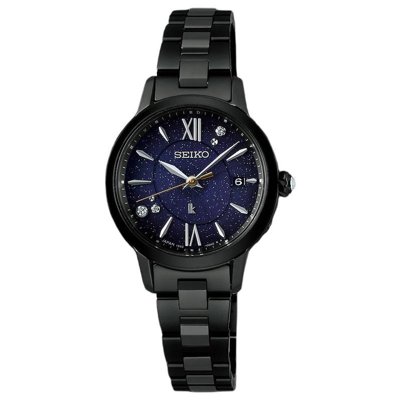 SEIKO Lukia Calendar Antimagnetic Solar Quartz Steel Strap 27.5mm Women s Watch Blue Dial SSVW241 синий
