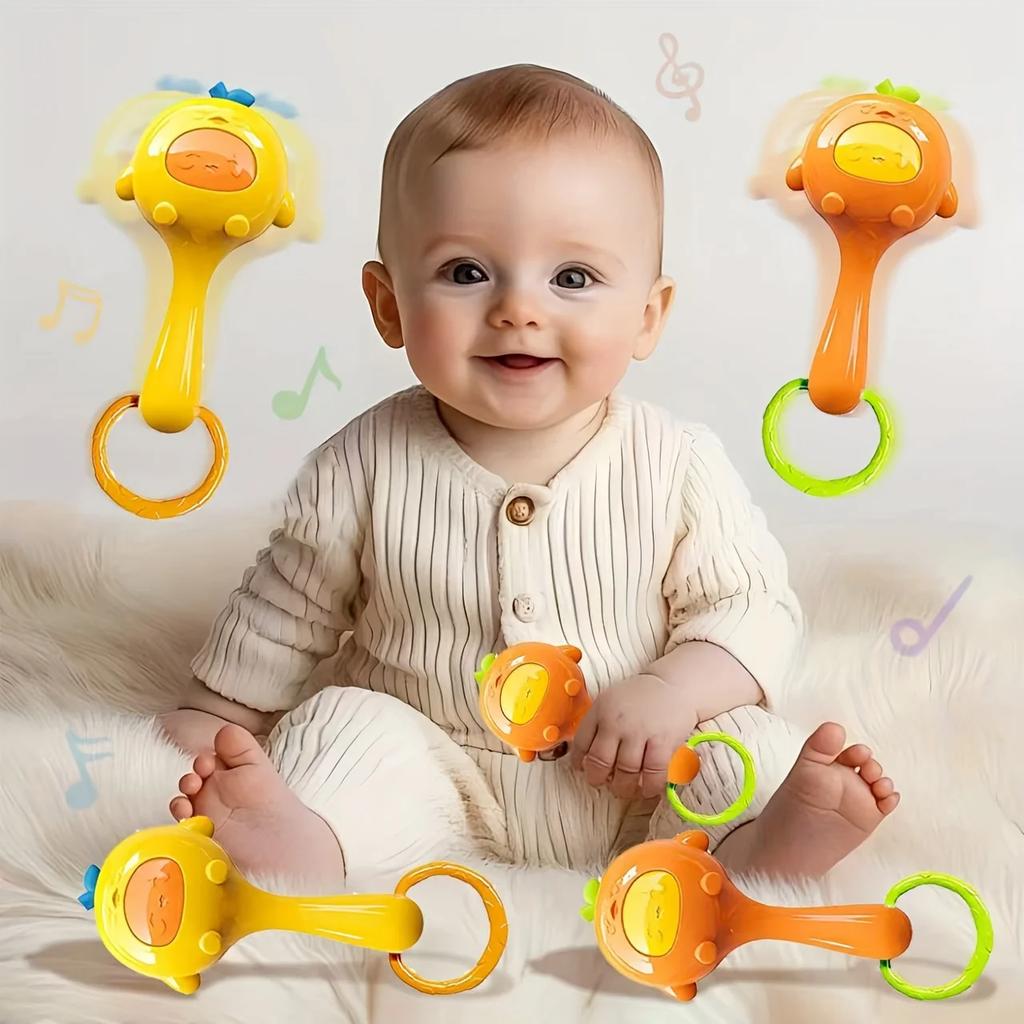 Baby Sensory Toys with Rattles - Multicolor Tactile Stimulation Toys for Motor Skills Development, Gripping & Ringing Sounds