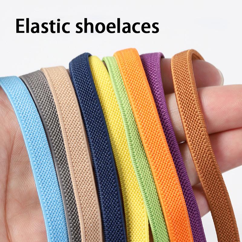 Precision Woven Elastic Shoelaces, 0.8cm High Stretch Flat Laces, Durable No-Tie Strings for Sports & Daily Wear 1Pair/3Pairs