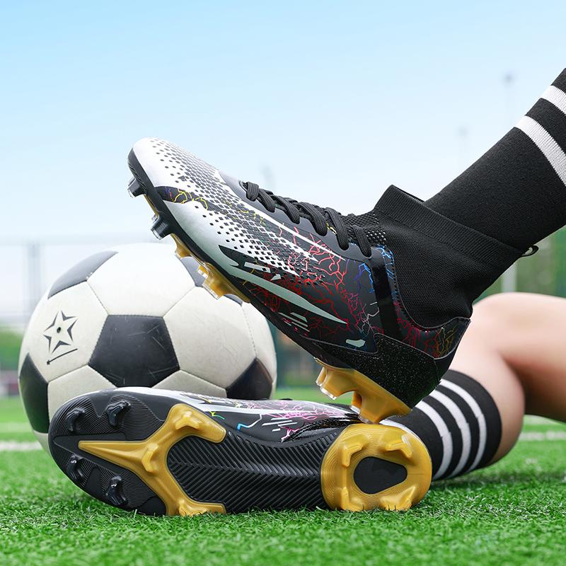 Mode 2024 Heiß Schwarz Rot Herren Fußballschuhe Professioneller Socken Schnelle Fußballschuhe Herren Outdoor Rutschfeste Fußballtrainingsschuhe Mann