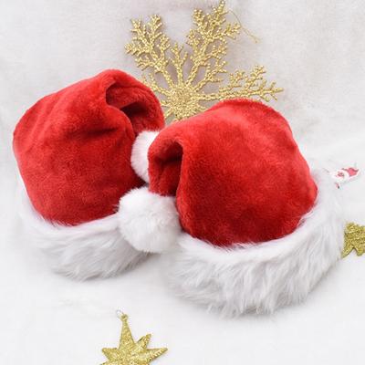 Flannel Hat Christmas Red Decoration Supplies Double Layer Hat for Adults and Children