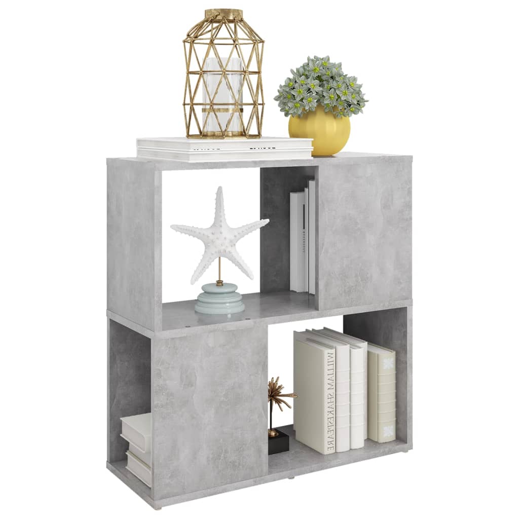 Bookshelf Concrete Grey 60 x 24 x 63 cm Engineered Wood